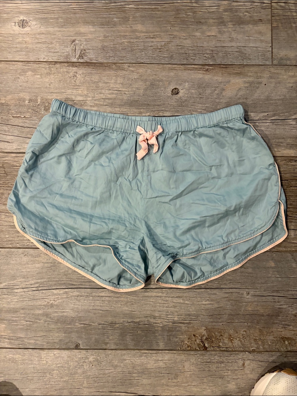 Lake pajama boxer bottoms sea foam green soft pink trim sz M
